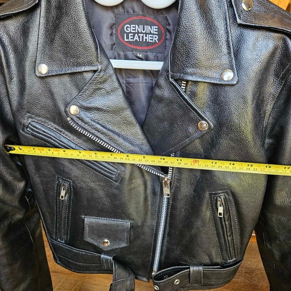 Genuine Black Leather Bomber style Jacket NWOT - Picture 11 of 14